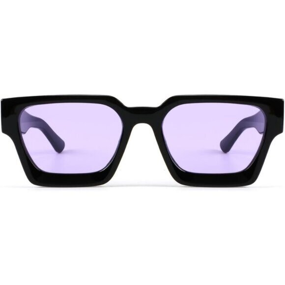 ⚡Men Black/Purple Fashion Trendy Square Shades Rectangle Designer SunGlasses - Picture 2 of 7